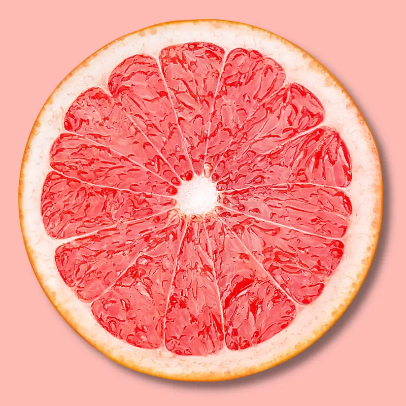 a slice of grapefruit, we spell grapefruit with an a
